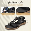 image:imageLittleplum Womens Sandals Comfort Arch Support Sandals Summer Walking Shoes Casual Ankle Elastic Flip Flops ShoesRetro Black
