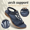image:imageLittleplum Womens Sandals Comfort Arch Support Sandals Summer Walking Shoes Casual Ankle Elastic Flip Flops ShoesRetro Royalblue