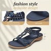 image:imageLittleplum Womens Sandals Comfort Arch Support Sandals Summer Walking Shoes Casual Ankle Elastic Flip Flops ShoesRetro Royalblue