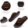 image:imageLittleplum Womens Slides Sandals with Arch Support  Soft Cushion Platform Wedge Sandals with Adjustable Buckle for IndoorOutdoor Lightweight Walking Beach Resort SlippersDark Brown