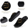 image:imageLittleplum Womens Slides Sandals with Arch Support  Soft Cushion Platform Wedge Sandals with Adjustable Buckle for IndoorOutdoor Lightweight Walking Beach Resort SlippersBlack