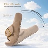 image:imageLittleplum Womens Slides Sandals with Arch Support  Soft Cushion Platform Wedge Sandals with Adjustable Buckle for IndoorOutdoor Lightweight Walking Beach Resort SlippersApricot