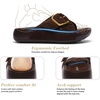 image:imageLittleplum Womens Slides Sandals with Arch Support  Soft Cushion Platform Wedge Sandals with Adjustable Buckle for IndoorOutdoor Lightweight Walking Beach Resort SlippersDark Brown