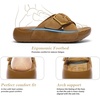 image:imageLittleplum Womens Slides Sandals with Arch Support  Soft Cushion Platform Wedge Sandals with Adjustable Buckle for IndoorOutdoor Lightweight Walking Beach Resort SlippersCamel
