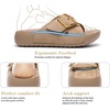 image:imageLittleplum Womens Slides Sandals with Arch Support  Soft Cushion Platform Wedge Sandals with Adjustable Buckle for IndoorOutdoor Lightweight Walking Beach Resort SlippersApricot