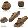 image:imageLittleplum Womens Slides Sandals with Arch Support  Soft Cushion Platform Wedge Sandals with Adjustable Buckle for IndoorOutdoor Lightweight Walking Beach Resort SlippersKhaki