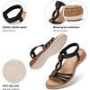 image:imageLittleplum Women Flats Sandals Arch Support OpenToe Casual Summer Low Wedge Shoes for Daily Beach Walking Dressy Comfy Summer Sandals1817Black