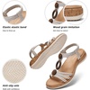 image:imageLittleplum Women Flats Sandals Arch Support OpenToe Casual Summer Low Wedge Shoes for Daily Beach Walking Dressy Comfy Summer Sandals1817Silver