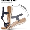 image:imageLittleplum Women Flats Sandals Arch Support OpenToe Casual Summer Low Wedge Shoes for Daily Beach Walking Dressy Comfy Summer Sandals1818Black