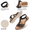 image:imageLittleplum Women Flats Sandals Arch Support OpenToe Casual Summer Low Wedge Shoes for Daily Beach Walking Dressy Comfy Summer Sandals1818Black