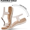 image:imageLittleplum Women Flats Sandals Arch Support OpenToe Casual Summer Low Wedge Shoes for Daily Beach Walking Dressy Comfy Summer Sandals1818Cream White