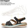 image:imageLittleplum Orthopedic Sandals for Women Arch Support  Comfortable Flat Sandals Dressy Orthotic Summer Shoes for Walking Work Beach with Adjustable StrapBlack