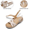 image:imageLittleplum Orthopedic Sandals for Women Arch Support  Comfortable Flat Sandals Dressy Orthotic Summer Shoes for Walking Work Beach with Adjustable StrapApricot
