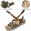 image:imageLittleplum Orthopedic Sandals for Women Arch Support  Comfortable Flat Sandals Dressy Orthotic Summer Shoes for Walking Work Beach with Adjustable StrapGreen
