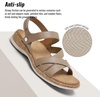 image:imageLittleplum Orthopedic Sandals for Women Arch Support  Comfortable Flat Sandals Dressy Orthotic Summer Shoes for Walking Work Beach with Adjustable StrapKhaki