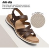 image:imageLittleplum Orthopedic Sandals for Women Arch Support  Comfortable Flat Sandals Dressy Orthotic Summer Shoes for Walking Work Beach with Adjustable StrapDark Brown