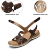 image:imageLittleplum Orthopedic Sandals for Women Arch Support  Comfortable Flat Sandals Dressy Orthotic Summer Shoes for Walking Work Beach with Adjustable StrapDark Brown