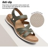 image:imageLittleplum Orthopedic Sandals for Women Arch Support  Comfortable Flat Sandals Dressy Orthotic Summer Shoes for Walking Work Beach with Adjustable StrapGreen