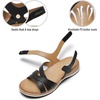image:imageLittleplum Orthopedic Sandals for Women Arch Support  Comfortable Flat Sandals Dressy Orthotic Summer Shoes for Walking Work Beach with Adjustable StrapBlack