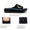 image:imageLittleplum Womens Slides Sandals with Arch Support  Soft Cushion Platform Wedge Sandals with Adjustable Buckle for IndoorOutdoor Lightweight Walking Beach Resort SlippersB Black