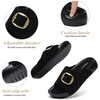 image:imageLittleplum Womens Slides Sandals with Arch Support  Soft Cushion Platform Wedge Sandals with Adjustable Buckle for IndoorOutdoor Lightweight Walking Beach Resort SlippersB Black