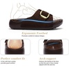 image:imageLittleplum Womens Slides Sandals with Arch Support  Soft Cushion Platform Wedge Sandals with Adjustable Buckle for IndoorOutdoor Lightweight Walking Beach Resort SlippersB Dark Brown