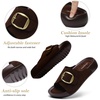 image:imageLittleplum Womens Slides Sandals with Arch Support  Soft Cushion Platform Wedge Sandals with Adjustable Buckle for IndoorOutdoor Lightweight Walking Beach Resort SlippersB Dark Brown