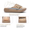 image:imageLittleplum Womens Slides Sandals with Arch Support  Soft Cushion Platform Wedge Sandals with Adjustable Buckle for IndoorOutdoor Lightweight Walking Beach Resort SlippersB Apricot