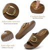 image:imageLittleplum Womens Slides Sandals with Arch Support  Soft Cushion Platform Wedge Sandals with Adjustable Buckle for IndoorOutdoor Lightweight Walking Beach Resort SlippersB Khaki