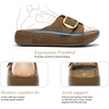 image:imageLittleplum Womens Slides Sandals with Arch Support  Soft Cushion Platform Wedge Sandals with Adjustable Buckle for IndoorOutdoor Lightweight Walking Beach Resort SlippersB Khaki