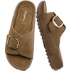 image:imageLittleplum Womens Slides Sandals with Arch Support  Soft Cushion Platform Wedge Sandals with Adjustable Buckle for IndoorOutdoor Lightweight Walking Beach Resort SlippersB Khaki
