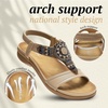 image:imageLittleplum Womens Arch Support Sandals Comfortable Orthopedic Walking Sandals Bohemian Summer Beach Flip FlopsClassic Apricot