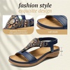 image:imageLittleplum Womens Arch Support Sandals Comfortable Orthopedic Walking Sandals Bohemian Summer Beach Flip FlopsClassic Dark Blue