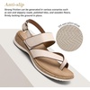 image:imageLittleplum Womens Orthopedic Arch Support Sandals Comfortable Thong Flip Flops Adjustable Ankle Strap Open Toe Walking Flat SandalsClassic Apricot