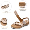 image:imageLittleplum Womens Orthopedic Arch Support Sandals Comfortable Thong Flip Flops Adjustable Ankle Strap Open Toe Walking Flat SandalsClassic Apricot