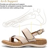image:imageLittleplum Womens Orthopedic Arch Support Sandals Comfortable Thong Flip Flops Adjustable Ankle Strap Open Toe Walking Flat SandalsClassic Apricot
