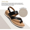 image:imageLittleplum Womens Orthopedic Arch Support Sandals Comfortable Thong Flip Flops Adjustable Ankle Strap Open Toe Walking Flat SandalsClassic Black