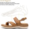 image:imageLittleplum Womens Orthopedic Arch Support Sandals Comfortable Thong Flip Flops Adjustable Ankle Strap Open Toe Walking Flat SandalsClassic Brown