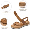 image:imageLittleplum Womens Orthopedic Arch Support Sandals Comfortable Thong Flip Flops Adjustable Ankle Strap Open Toe Walking Flat SandalsClassic Brown