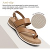 image:imageLittleplum Womens Orthopedic Arch Support Sandals Comfortable Thong Flip Flops Adjustable Ankle Strap Open Toe Walking Flat SandalsClassic Brown