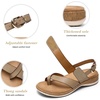 image:imageLittleplum Womens Orthopedic Arch Support Sandals Comfortable Thong Flip Flops Adjustable Ankle Strap Open Toe Walking Flat SandalsClassic Khaki