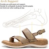image:imageLittleplum Womens Orthopedic Arch Support Sandals Comfortable Thong Flip Flops Adjustable Ankle Strap Open Toe Walking Flat SandalsClassic Khaki