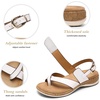 image:imageLittleplum Womens Orthopedic Arch Support Sandals Comfortable Thong Flip Flops Adjustable Ankle Strap Open Toe Walking Flat SandalsClassic White