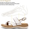 image:imageLittleplum Womens Orthopedic Arch Support Sandals Comfortable Thong Flip Flops Adjustable Ankle Strap Open Toe Walking Flat SandalsClassic White