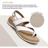 image:imageLittleplum Womens Orthopedic Arch Support Sandals Comfortable Thong Flip Flops Adjustable Ankle Strap Open Toe Walking Flat SandalsClassic White