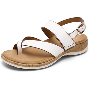 image:imageLittleplum Womens Orthopedic Arch Support Sandals Comfortable Thong Flip Flops Adjustable Ankle Strap Open Toe Walking Flat SandalsClassic White