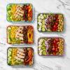 imageEllo Duraglass 34 Cup Meal Prep Sets 10Pc 5 Pack Set Glass Food Storage Container with Silicone Boot and Airtight BPAFree Plastic Lids Dishwasher Microwave and Freezer Safe Garden GoalsEvening Orchard