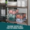 imageEllo Duraglass 34 Cup Meal Prep Sets 10Pc 5 Pack Set Glass Food Storage Container with Silicone Boot and Airtight BPAFree Plastic Lids Dishwasher Microwave and Freezer Safe Garden GoalsMelon