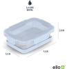 imageEllo Duraglass 34 Cup Meal Prep Sets 10Pc 5 Pack Set Glass Food Storage Container with Silicone Boot and Airtight BPAFree Plastic Lids Dishwasher Microwave and Freezer Safe Garden GoalsHalogen Blue with Boot