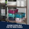 imageEllo Duraglass 34 Cup Meal Prep Sets 10Pc 5 Pack Set Glass Food Storage Container with Silicone Boot and Airtight BPAFree Plastic Lids Dishwasher Microwave and Freezer Safe Garden GoalsEvening Orchard